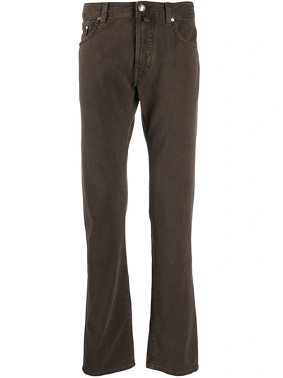 Jacob Cohen Straight Leg Trousers In Brown