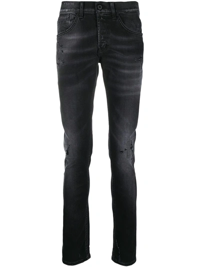 Dondup Straight Leg Slim-fit Jeans In Black