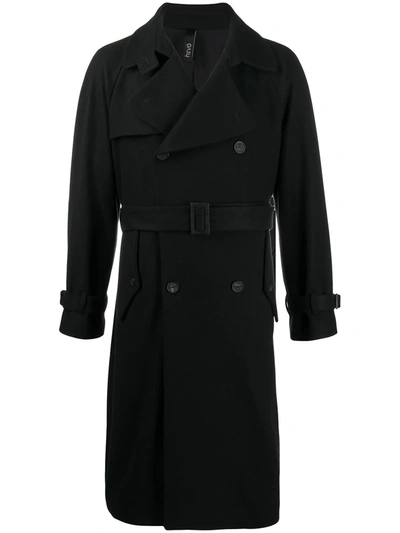 Hevo Double-breasted Coat In Black