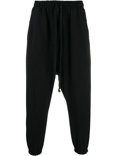 Alchemy Extended Drawstring Drop-crotch Sweatpants In Black