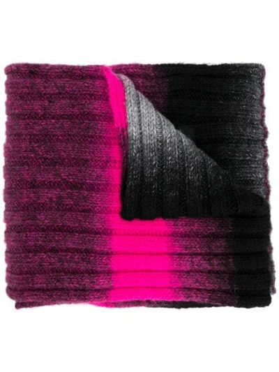 Msgm Logo-patch Gradient Scarf In Pink