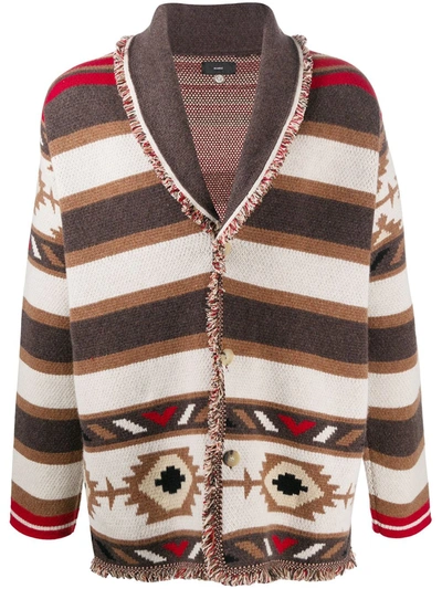 Alanui Aztec Cashmere Cardigan In Brown