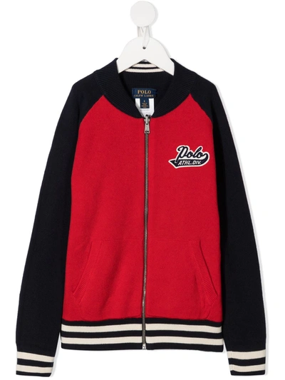 Ralph Lauren Kids' Reversible Logo Patch Sports Jacket In Red