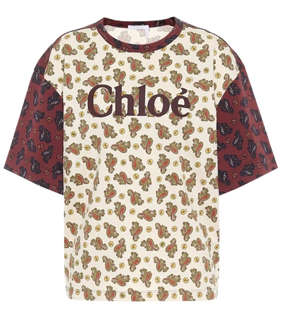 Chloé Paisley All-over Logo T-shirt In Multi