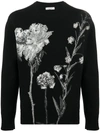 Valentino Floral Wool & Cashmere Sweater In Black