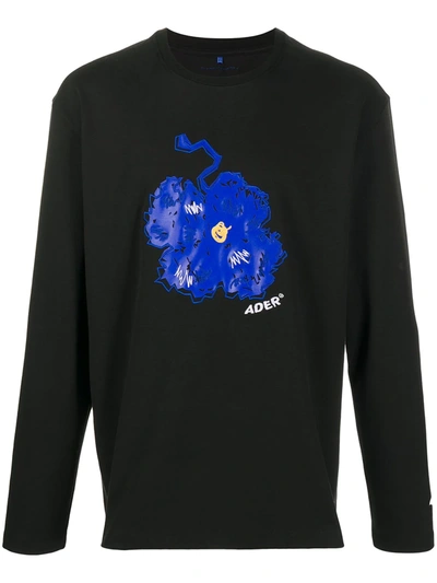 Ader Error Sweatshirt Mit Blumen-print In Black