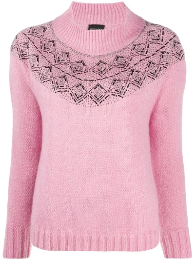 Ermanno Ermanno Intarsia Knit Jumper In Pink