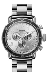 Shinola The Runwell Sport Chronograph Bracelet Watch, 48mm In Silver