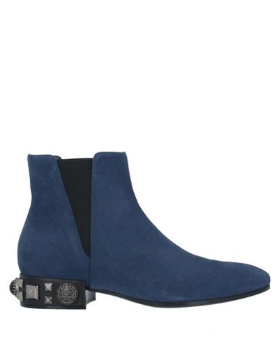 Dolce & Gabbana Ankle Boots In Dark Blue