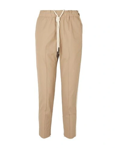 Bassike Double Jersey Contrast Tapered Pant In Nutmeg In Beige