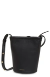 Mansur Gavriel Mini Leather Zip Bucket Bag In Black