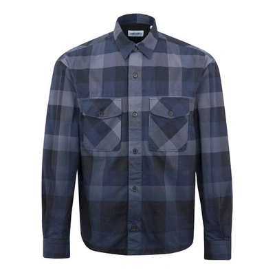 Kenzo Overdyed Flannel Check Overshirt Navy - Atterley In Multi