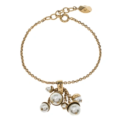 Pre-owned Dior Charm Gold Tone Bracelet