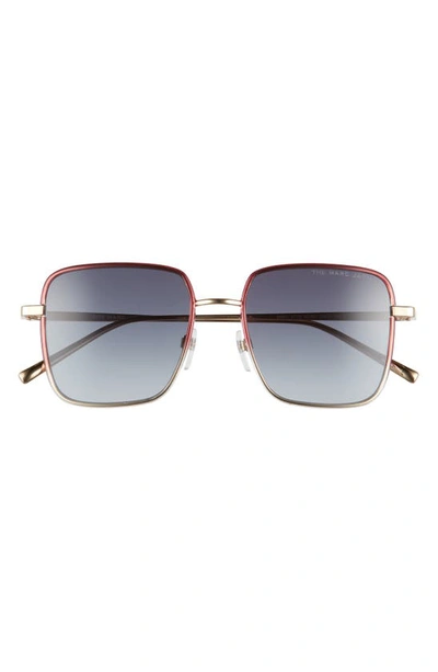 Marc Jacobs 51mm Gradient Square Sunglasses In Burgundy Gold/ Dark Grey Grad