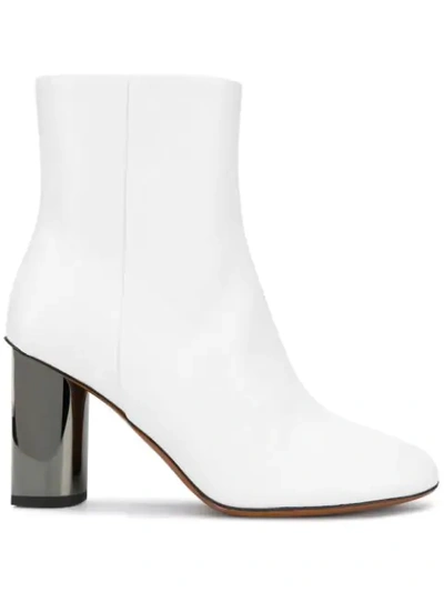 Clergerie Metallic Heel Boots In White