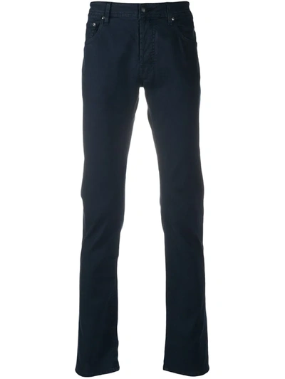 Jacob Cohen Straight Leg Trousers In Blue