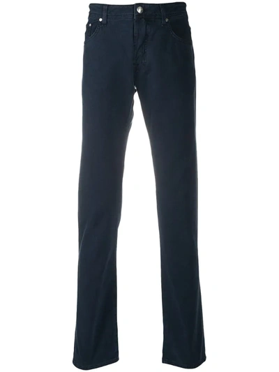 Jacob Cohen Cotton Straight-leg Trousers In Blue