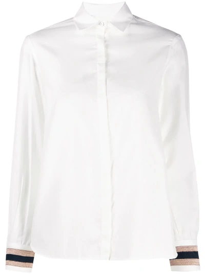 Barba Embroidered-cuff Shirt In White
