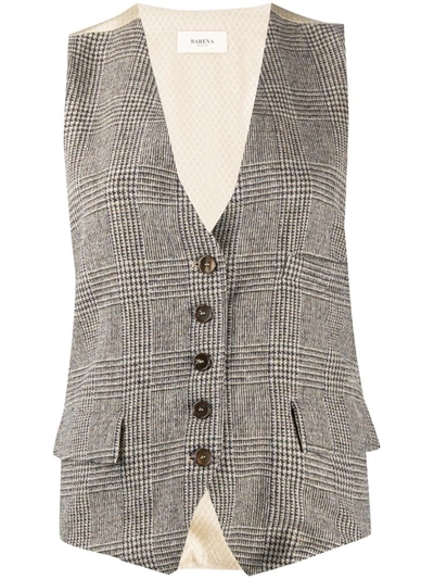Barena Venezia Woven Check Pattern Waistcoat In Brown