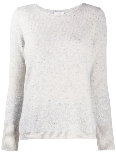 Barba Speckled Knit Jumper In White