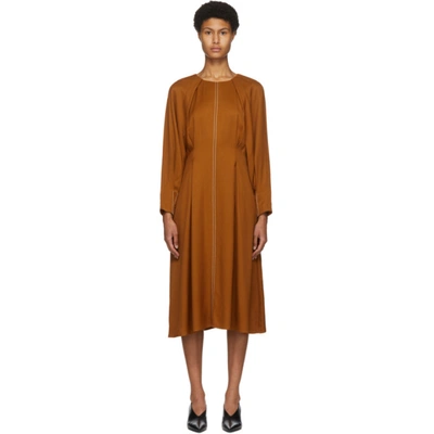 Partow Orange River Mid-length Dress In Persimmon