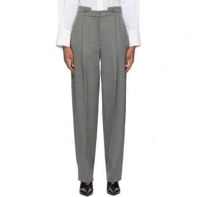 Partow Grey Wool Charlie Trousers In Steel Gray