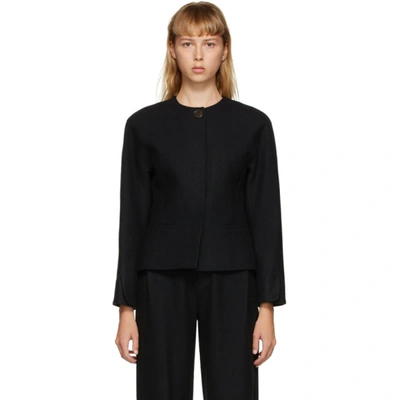 Amomento Black Round Shoulder Jacket