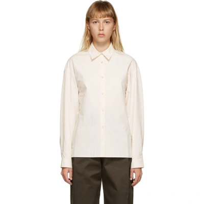 Amomento Off-white Drop Shoulder Shirt In Light Beige