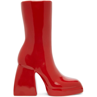 Nodaleto Red Anissa Kermiche Edition Boot Vase In Corvettered