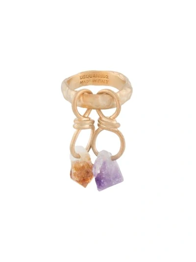 Dsquared2 Precious Stones Ring In Gold