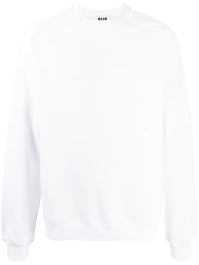 Msgm Logo Print Sweatshirt In White