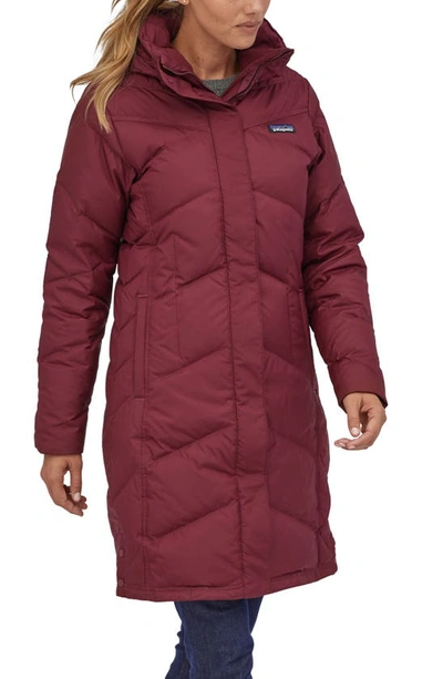 Patagonia Down With It Hooded Down Parka In Chicory Red