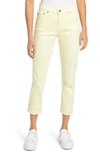 Ag The Ex-boyfriend Crop Slim Jeans In Ecru Dunes