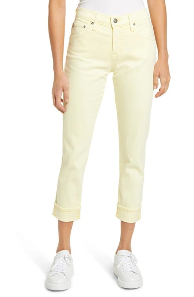 Ag The Ex-boyfriend Crop Slim Jeans In Ecru Dunes