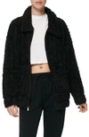 Marc New York Performance Women's Ultra Soft Faux Fur Hooded Zip Up In Black