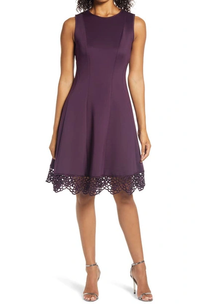 Donna Ricco Sleeveless Fit & Flare Dress In Deep Purple | ModeSens