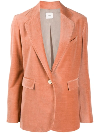 Alysi Velvet Tailored Blazer In Pink