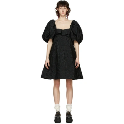 Simone Rocha Bead-embellished Floral Embossed Dress In Black