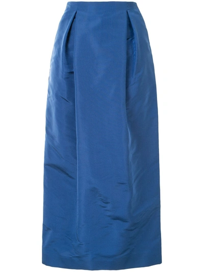 Carolina Herrera Tapered High-waisted Skirt In Blue