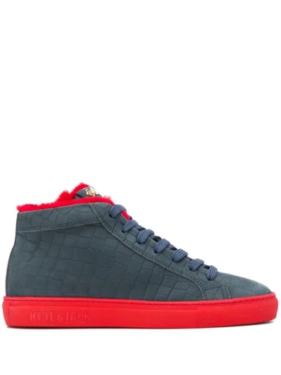 Hide & Jack Colour-block High-top Trainers In Blue