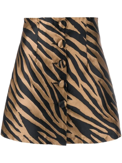 Andamane Erin Zebra Jacquard Mini Skirt In Yellow