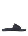 Maison Margiela Number Logo Shower Sliders In Dark Blue