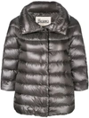 Herno Feather Down Puffer Jacket In Grey
