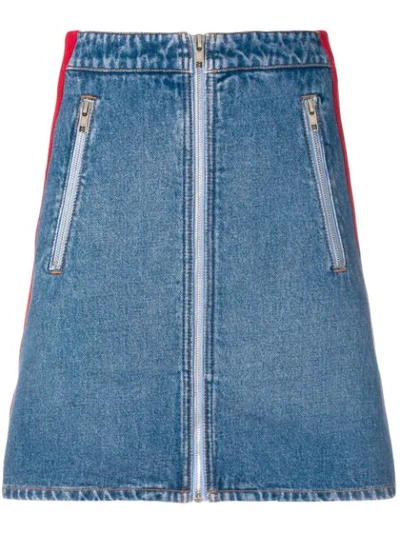 Kenzo Red And Denim Skirt In Blue