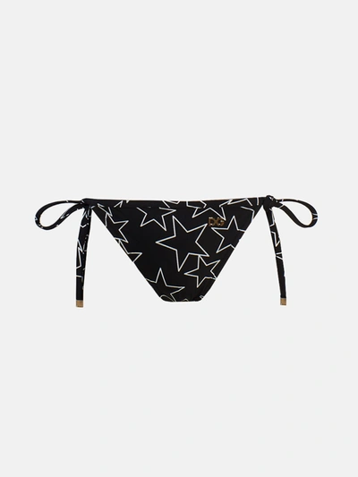 Dolce & Gabbana Costume Tanga Stelle Nero In Black