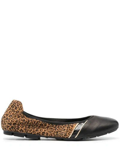 Hogan Leopard Print Ballerina Shoes In Brown
