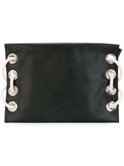 Marni 'satellite' Clutch In Black