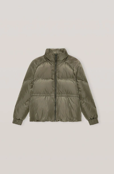 Ganni High-neck Quilted Shell-down Jacket In Kalamata