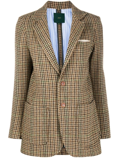 Jejia Tweed Single-breasted Blazer In Marrone