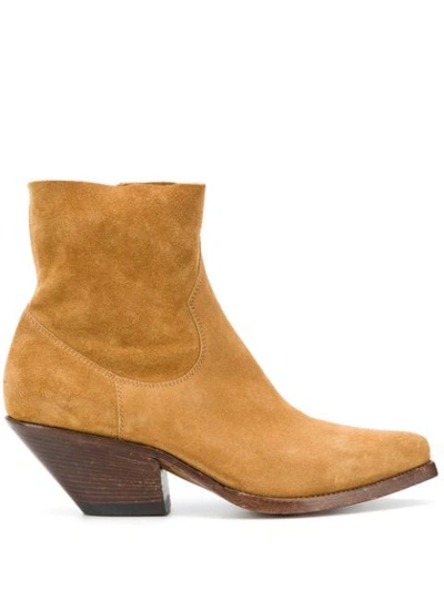 Buttero Cowboy 50mm Ankle Boots In Neutrals